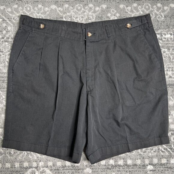 Grand Slam Mens Golf Casual Chino Shorts Pleated Front Black Size 38 - Picture 1 of 8